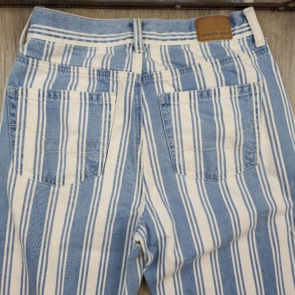 American Eagle High Rise Striped Mom Jeans size 2 - Picture 8 of 10